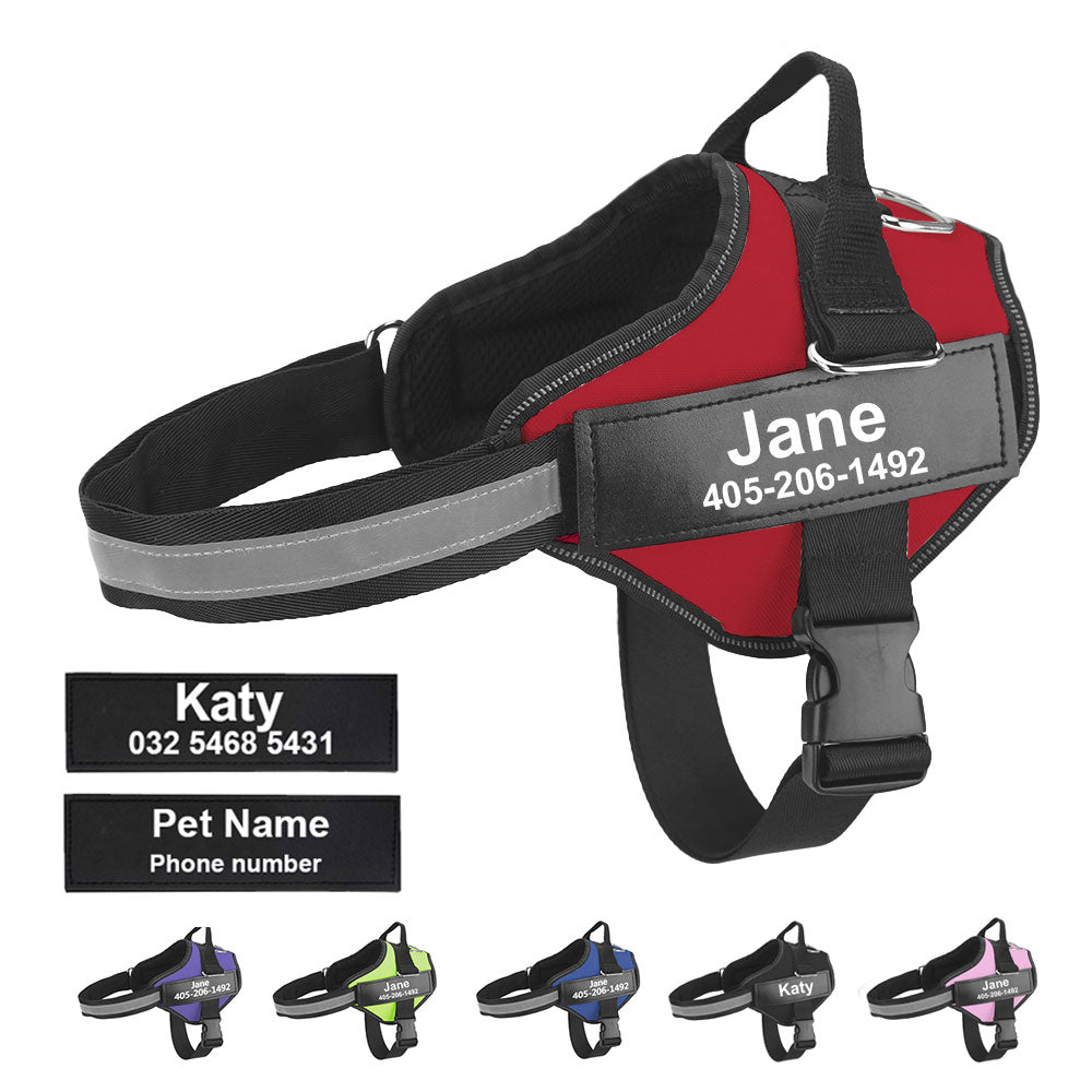 Personalized No Pull Reflective Dog Harness