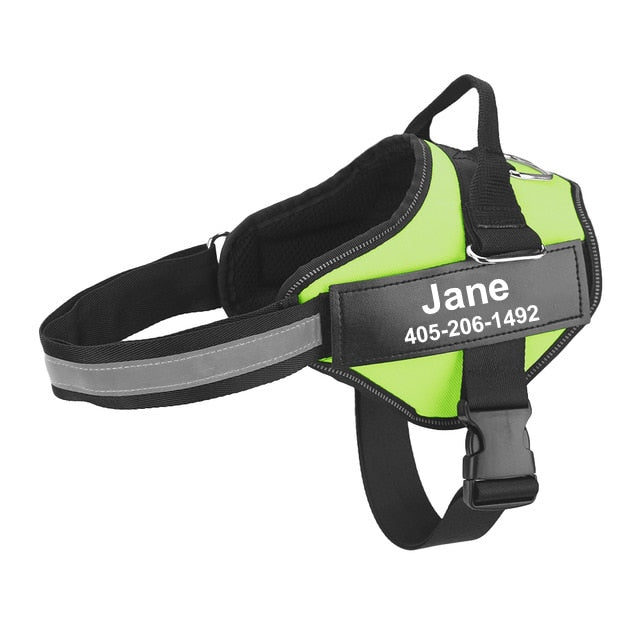 Personalized No Pull Reflective Dog Harness