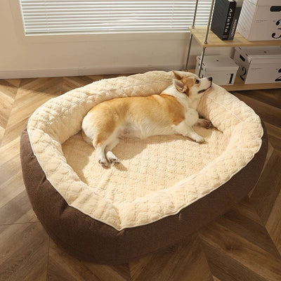 Fluffy Deep Sleeping Large Oval Dog Bed