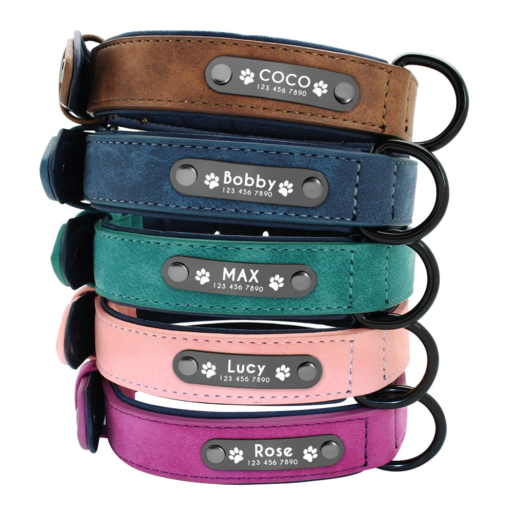 DiDog™ - Personalized, Custom Engraved Leather Dog Collar & Leash Set