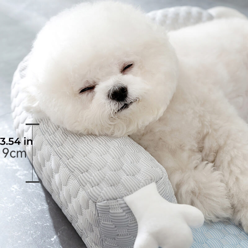 Natural Cooling Pet Bed Neck Guard Dog Bed