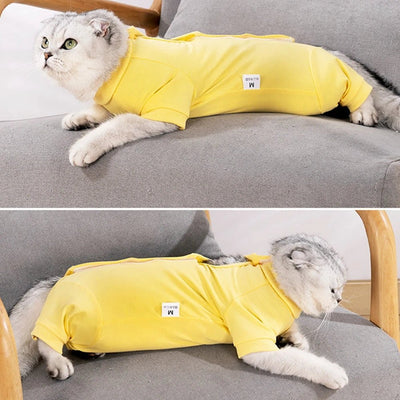 AnniePaw Cat Surgical Recovery Jumpsuit Anti-Mite After Surgery Clothes