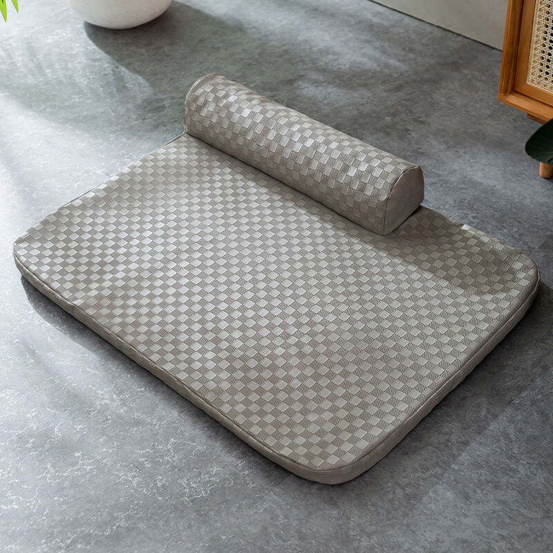 Checkerboard Isikhumba Pet Bed Anti-ukukhathazeka Orthopedic Dog Bed