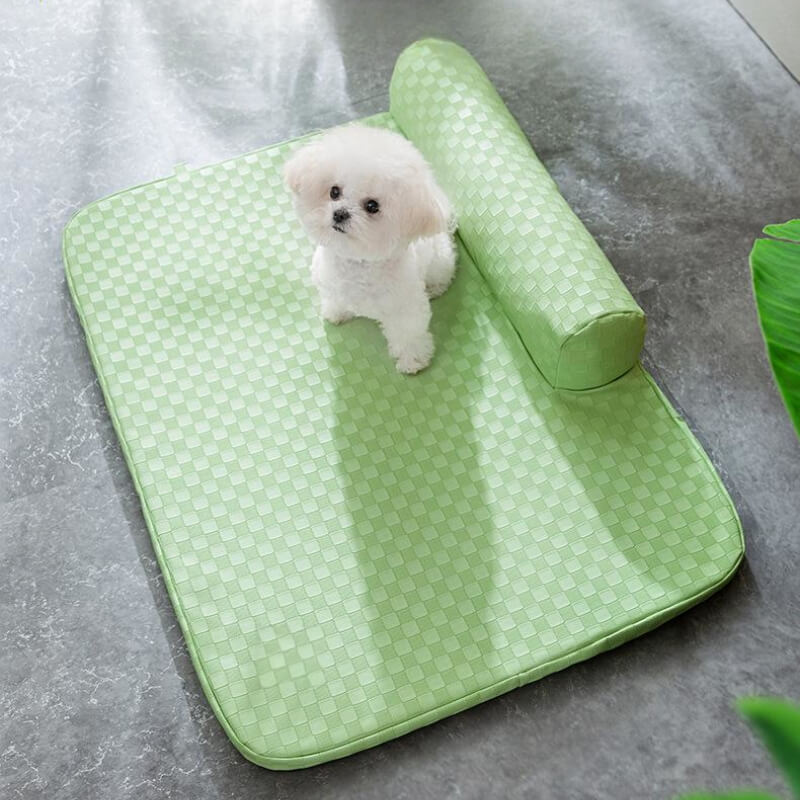 Checkerboard Isikhumba Pet Bed Anti-ukukhathazeka Orthopedic Dog Bed