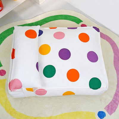 Colorful Dot Cozy And Playful Pillow Bed Calming Dog Bed