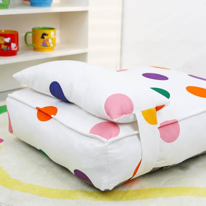 Colorful Dot Cozy And Playful Pillow Bed Calming Dog Bed