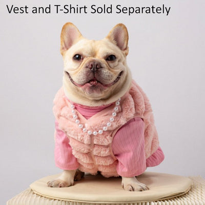 CozyCanine FurryChic Vest & PearlyPup T-Shirt